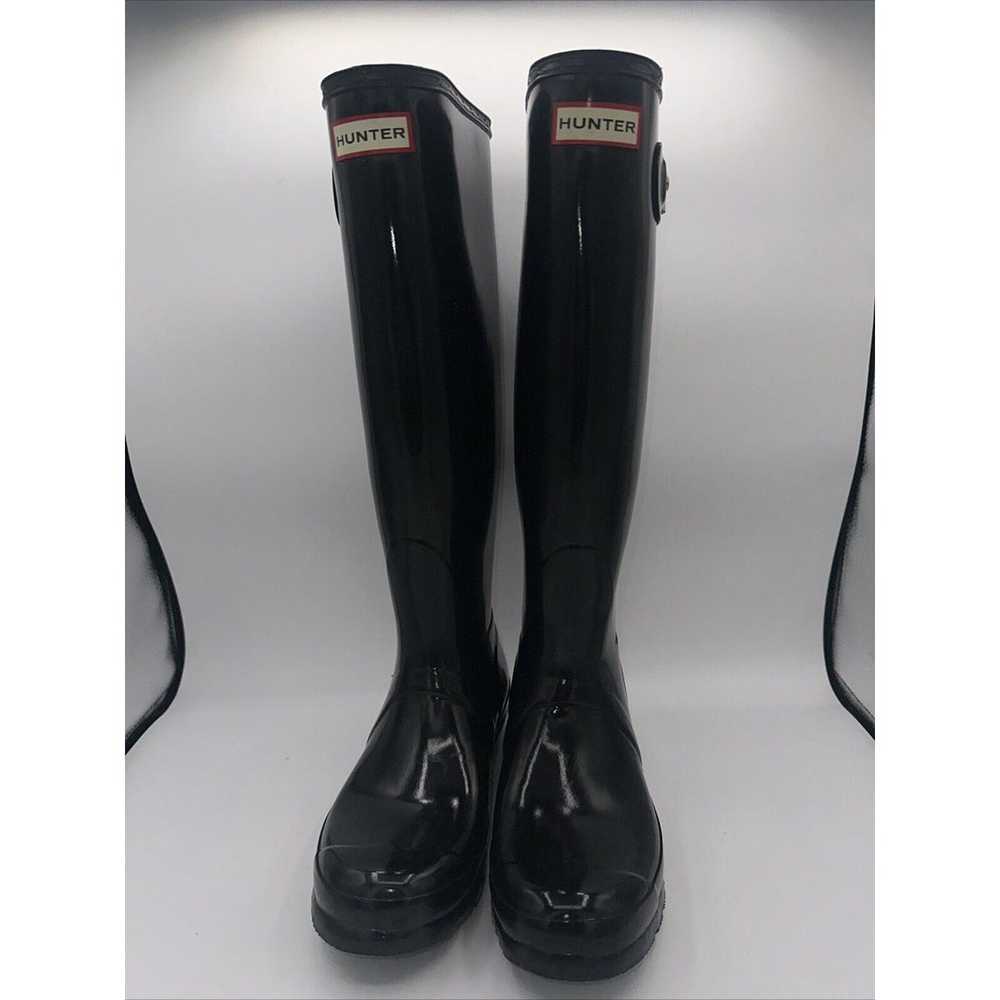 Hunter Women's Black Rubber Rain Boots Size 8 - image 1