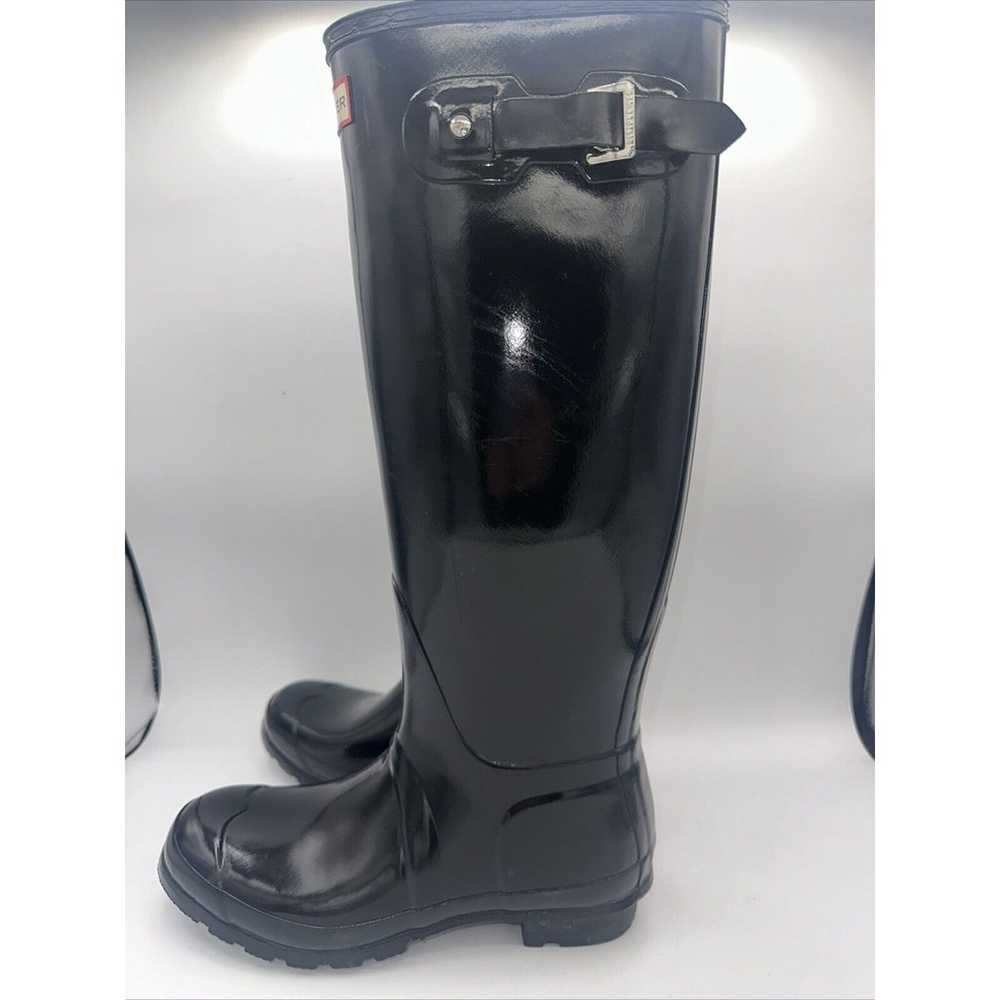 Hunter Women's Black Rubber Rain Boots Size 8 - image 2