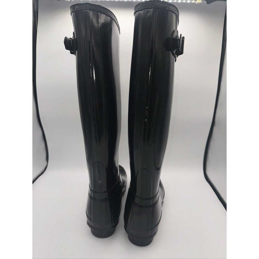 Hunter Women's Black Rubber Rain Boots Size 8 - image 3