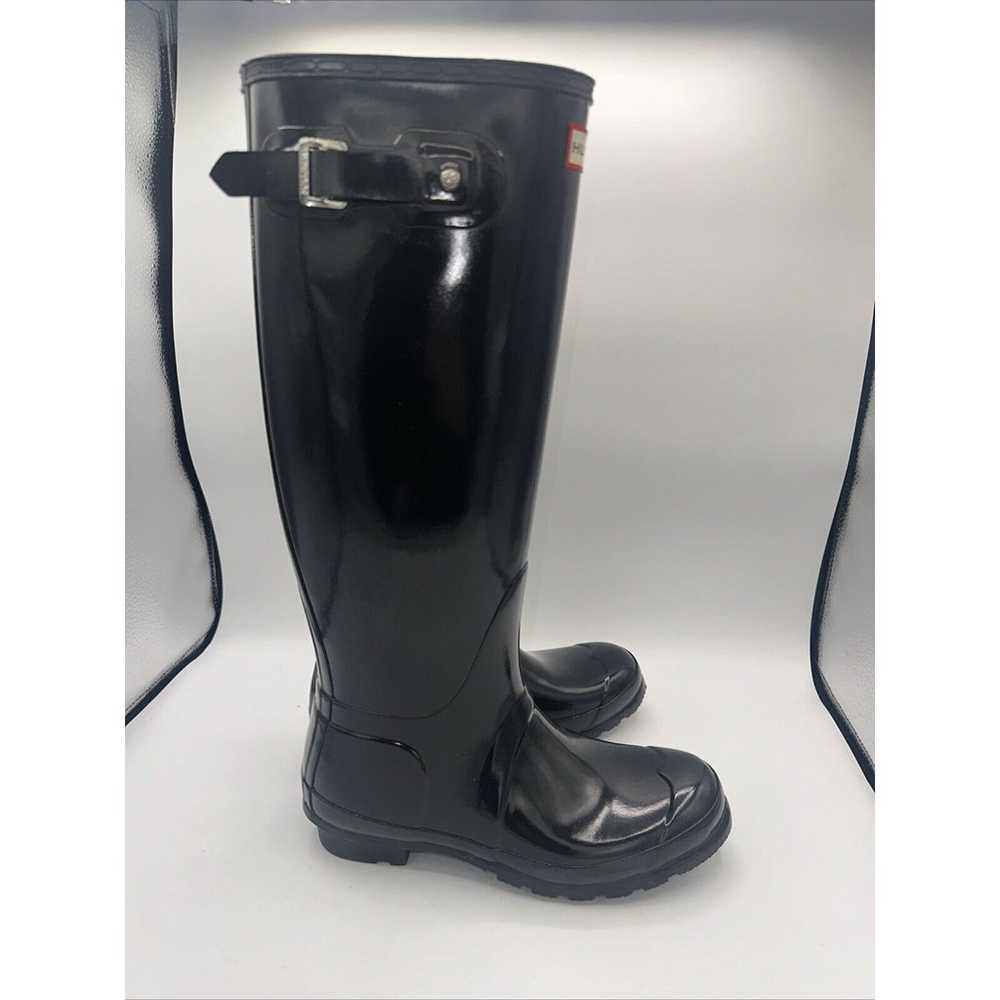 Hunter Women's Black Rubber Rain Boots Size 8 - image 4