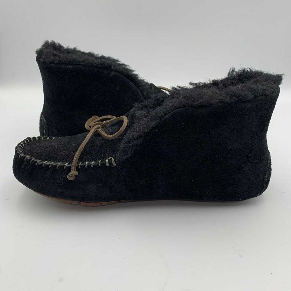 K565 Ag Heel Mouton Short Boots US5 22cm Black - image 5