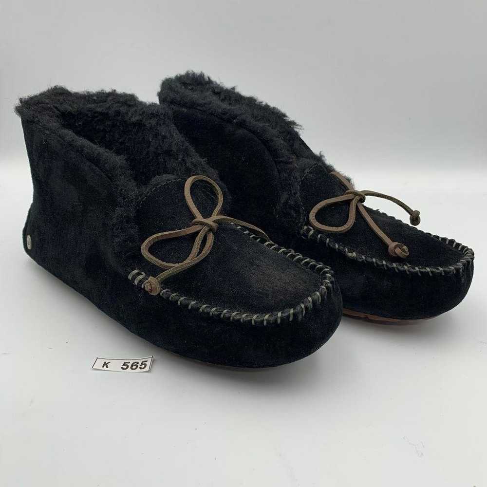 K565 Ag Heel Mouton Short Boots US5 22cm Black - image 8