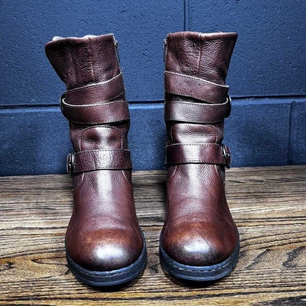 B.O.C. Brown Leather Boots Biker Moto BOC Born Co… - image 3