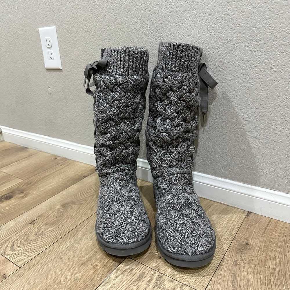 UGG isla cable knit sweater boots Women’s size 10 - image 2