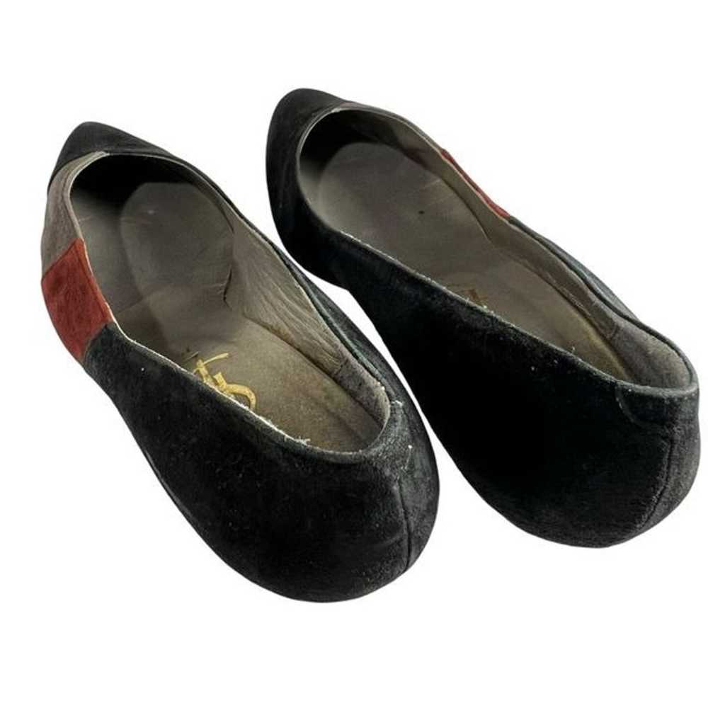 Yves Saint Laurent Sz 6 Black Gray & Red Vintage … - image 9