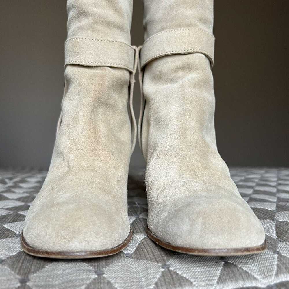 Juicy Couture Tan Beige Suede Knee High Heeled Bo… - image 4