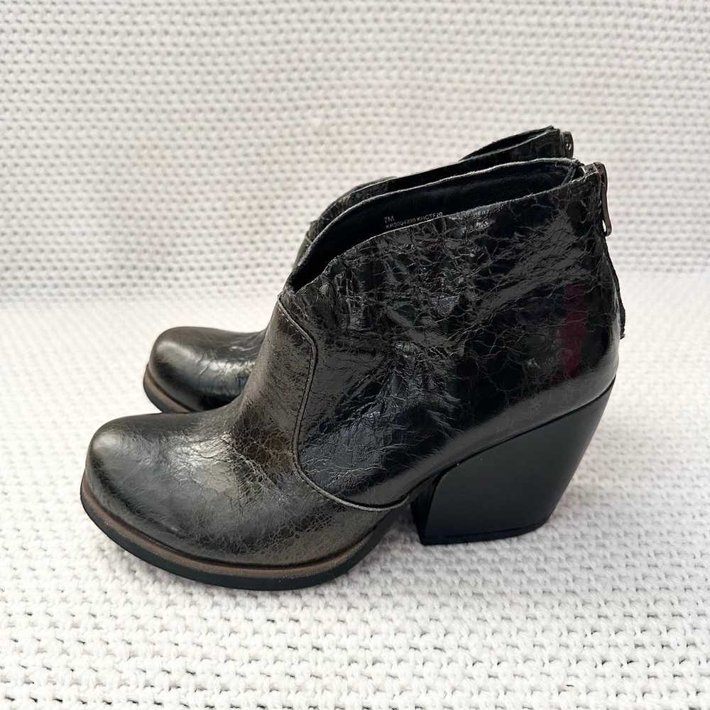 Korks Women Black Brown Crackle Leather Gemini V … - image 5