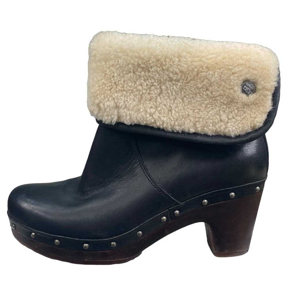 UGG Women's Lynnea Black Leather Shearling Cuff A… - image 3