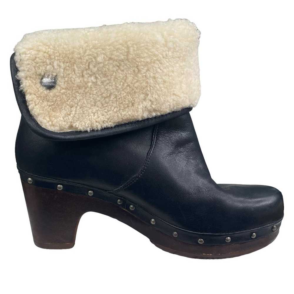 UGG Women's Lynnea Black Leather Shearling Cuff A… - image 4