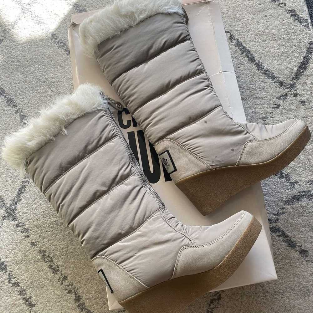 Juicy Couture Ensley High Wedge Boots Fluffy Zip … - image 1