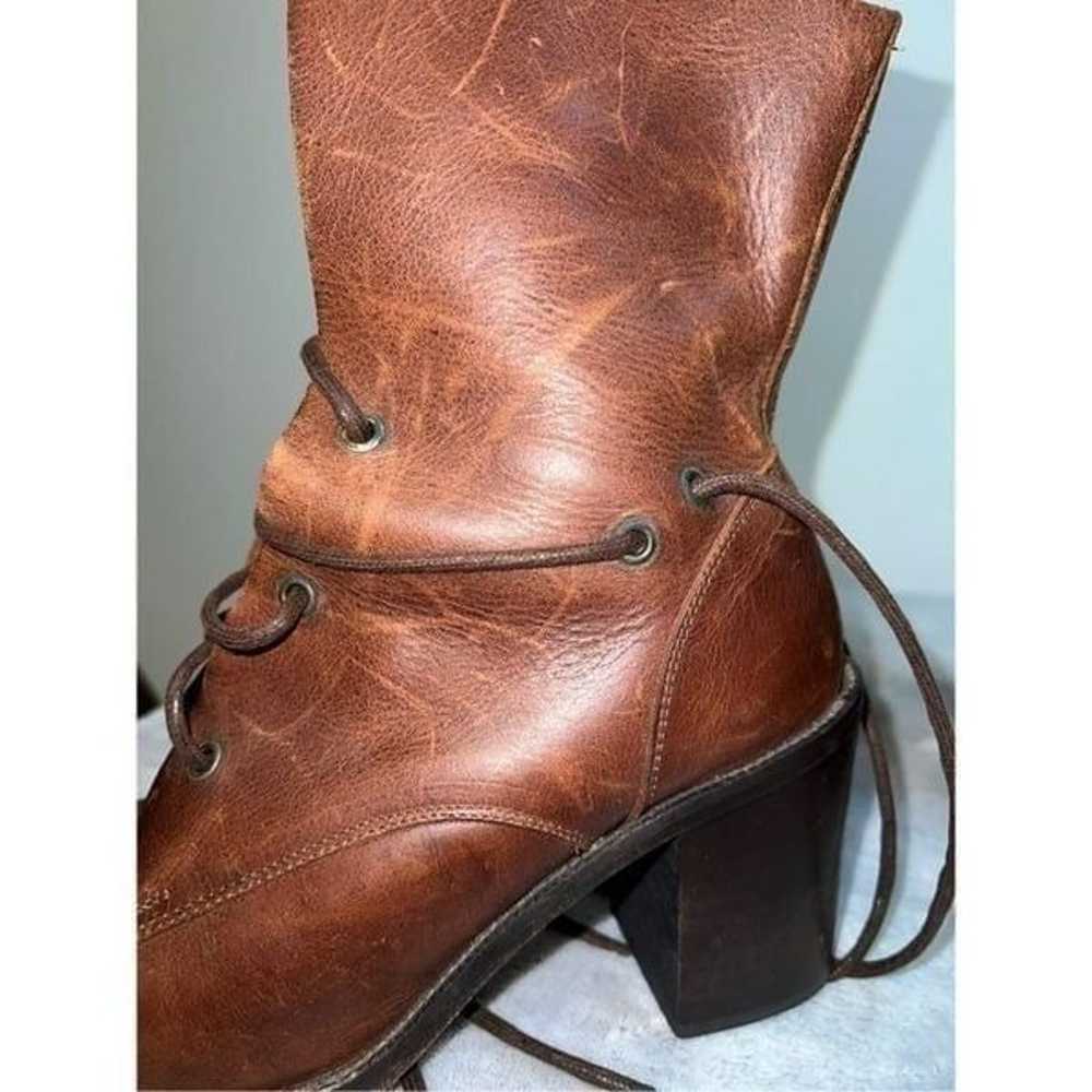 Charles David Whisky Brown Leather Prairie Boots … - image 10