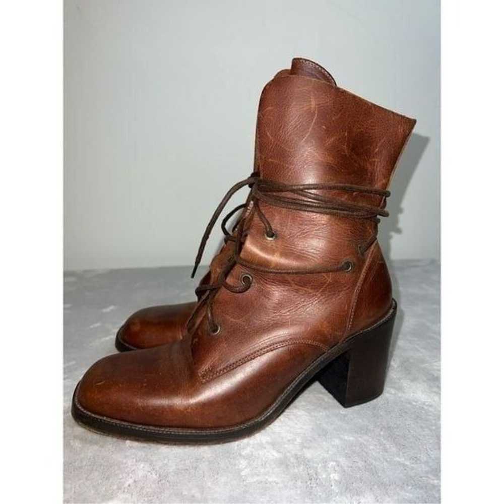 Charles David Whisky Brown Leather Prairie Boots … - image 3