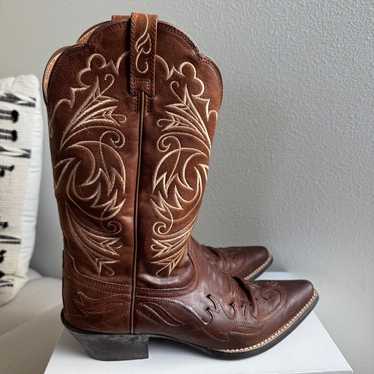 Ariat Heritage Western J Toe Wingtip Cowgirl Brow… - image 1