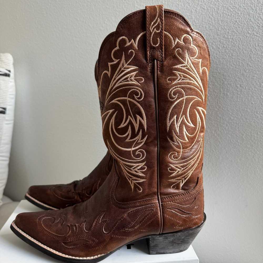 Ariat Heritage Western J Toe Wingtip Cowgirl Brow… - image 3