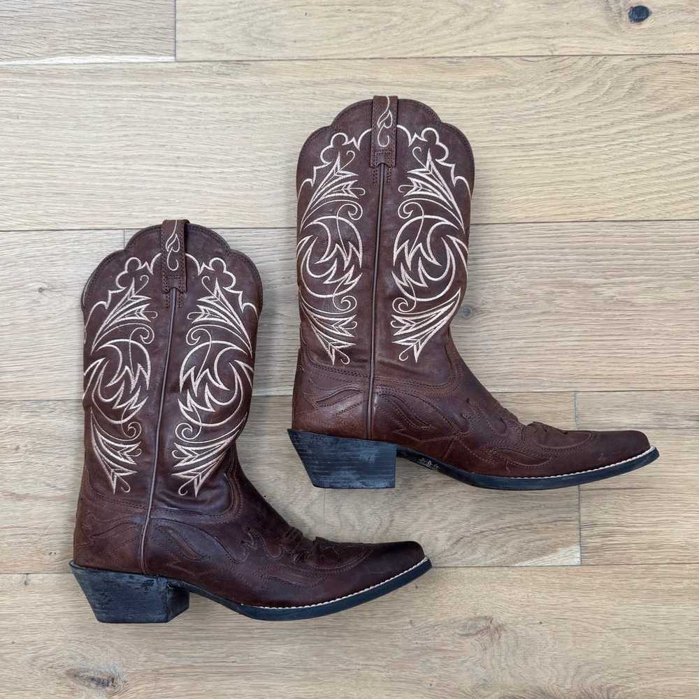 Ariat Heritage Western J Toe Wingtip Cowgirl Brow… - image 8