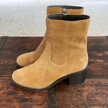 Aquatalia Tan Suede Ankle Boots Size 7.5 - image 1