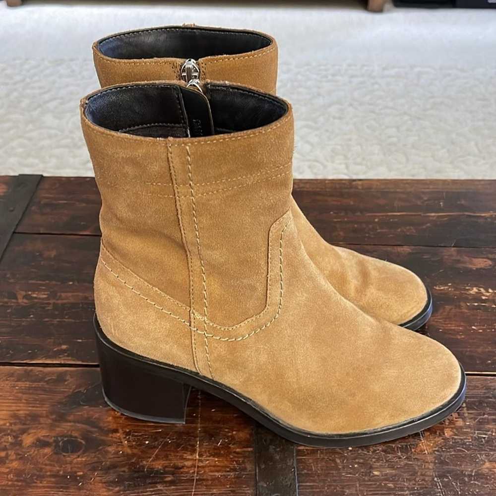 Aquatalia Tan Suede Ankle Boots Size 7.5 - image 3