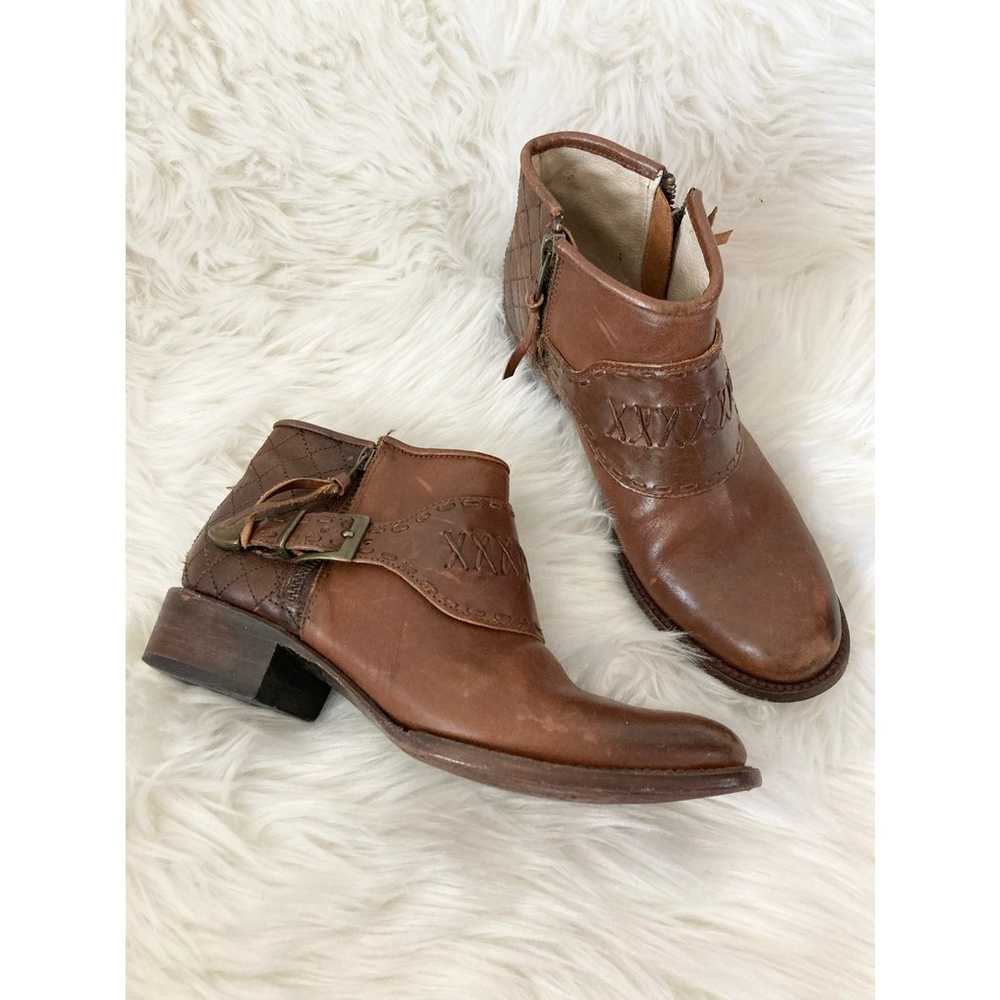 FREEBIRD BY STEVEN Grand Ankle Booties Cognac Bro… - image 2