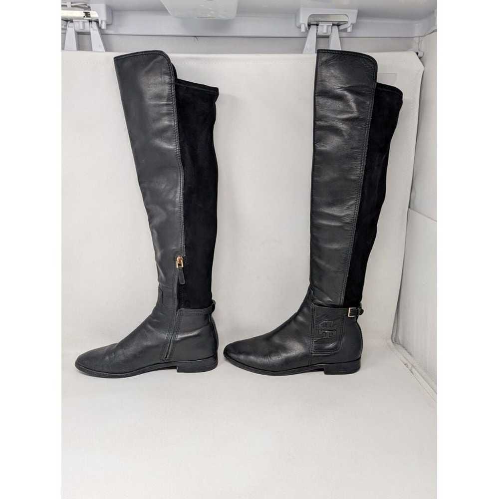 Tory Burch Wyatt Tall Boots Black Leather Knee Hi… - image 3