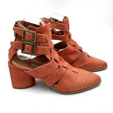 AS98 Evie Booties Orange Suede Strappy Cut Out Blo