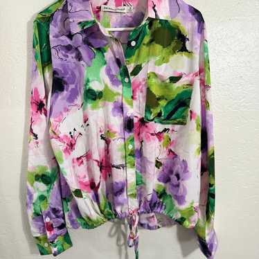 Rebecca Minkoff Floral Colorful Blouse