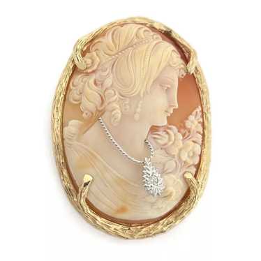 Vintage Habille Cameo Pendant Brooch Pin Pendant … - image 1