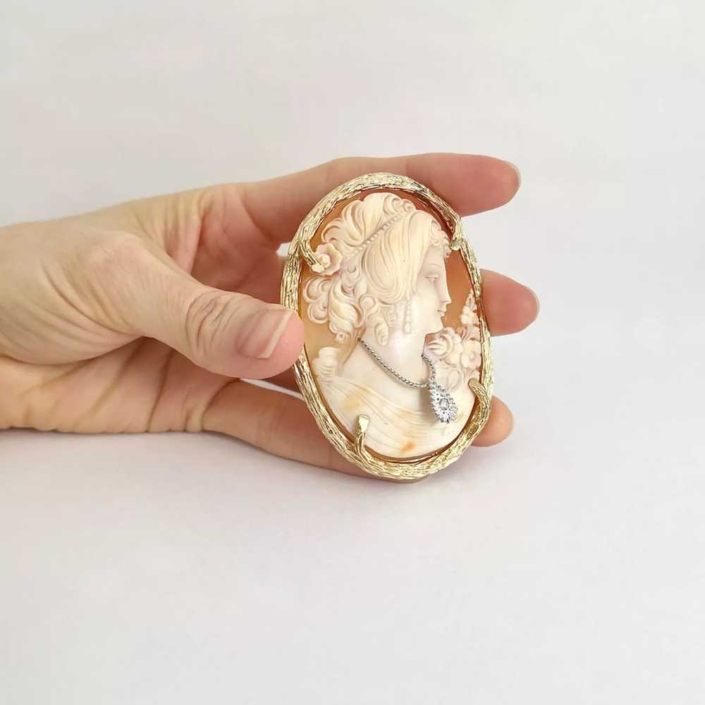 Vintage Habille Cameo Pendant Brooch Pin Pendant … - image 2