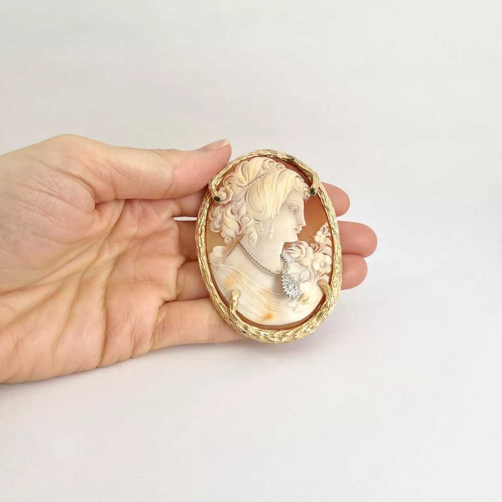 Vintage Habille Cameo Pendant Brooch Pin Pendant … - image 5