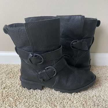 Women's Sorel Black Phoenix Moto Boots Size 8.5 Bl