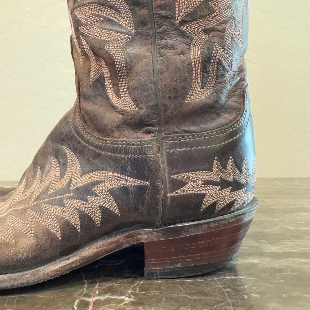 Lucchese 1883 Embroidered Brown Leather Cowboy Bo… - image 3