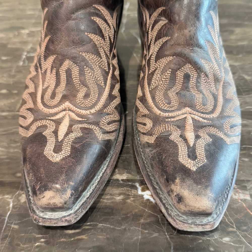 Lucchese 1883 Embroidered Brown Leather Cowboy Bo… - image 6