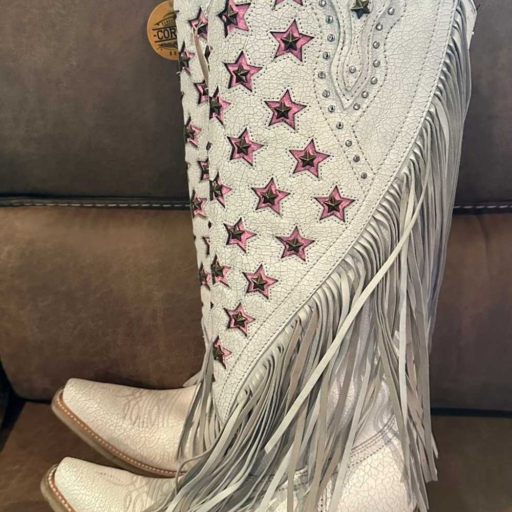 Corral White Fringe Cowboy Boots - image 4