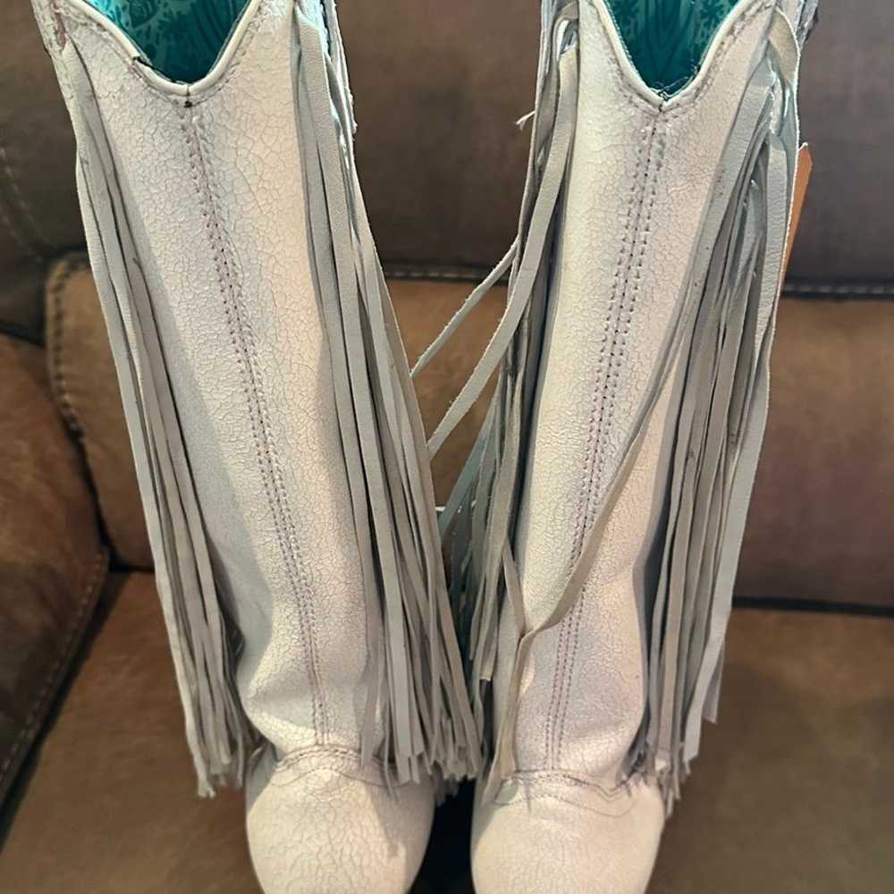 Corral White Fringe Cowboy Boots - image 5