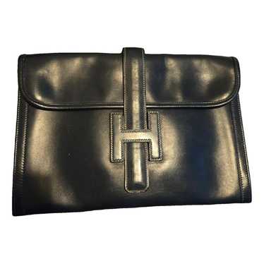 Hermès Jige leather clutch bag