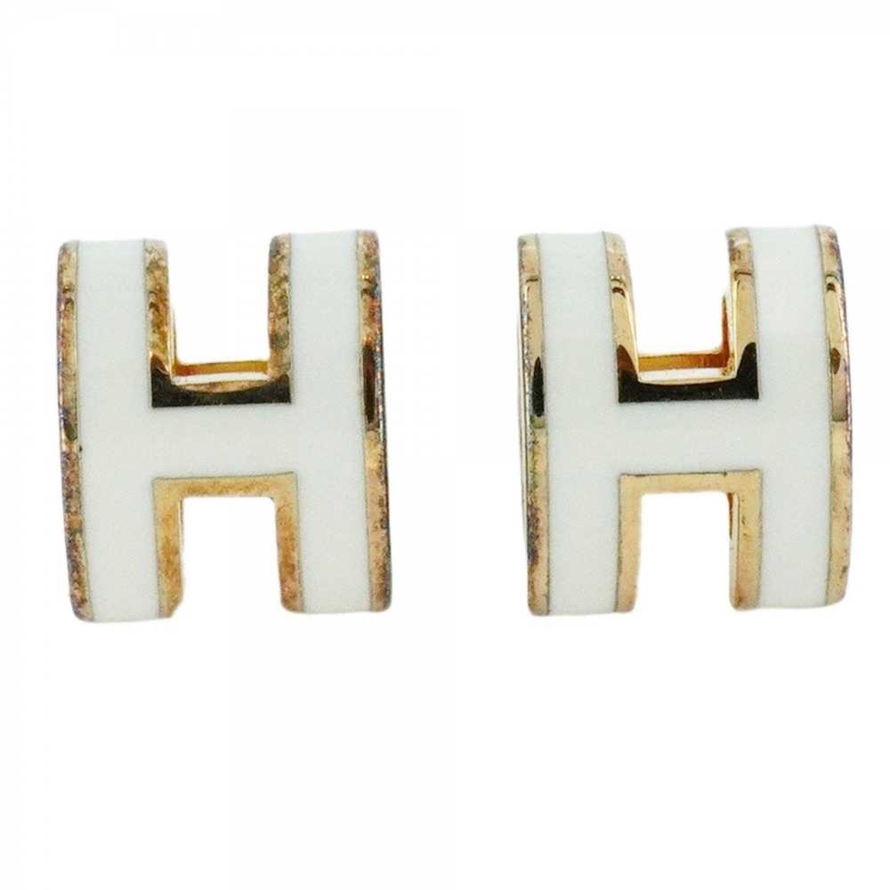 Hermes Hermes earrings Pop Ash GP plating gold wh… - image 1