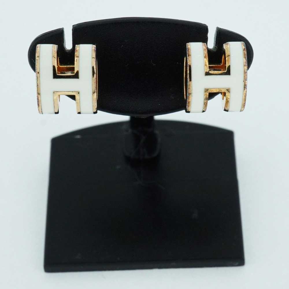 Hermes Hermes earrings Pop Ash GP plating gold wh… - image 2