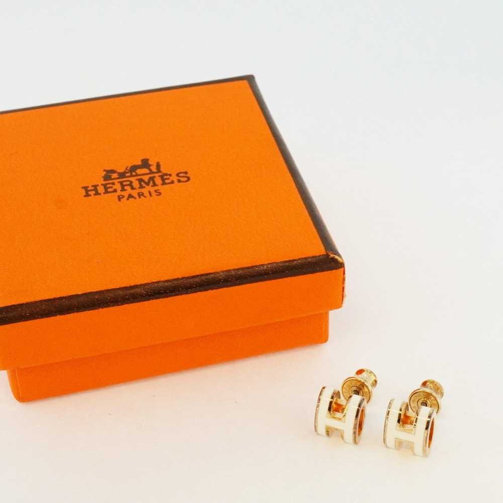 Hermes Hermes earrings Pop Ash GP plating gold wh… - image 9