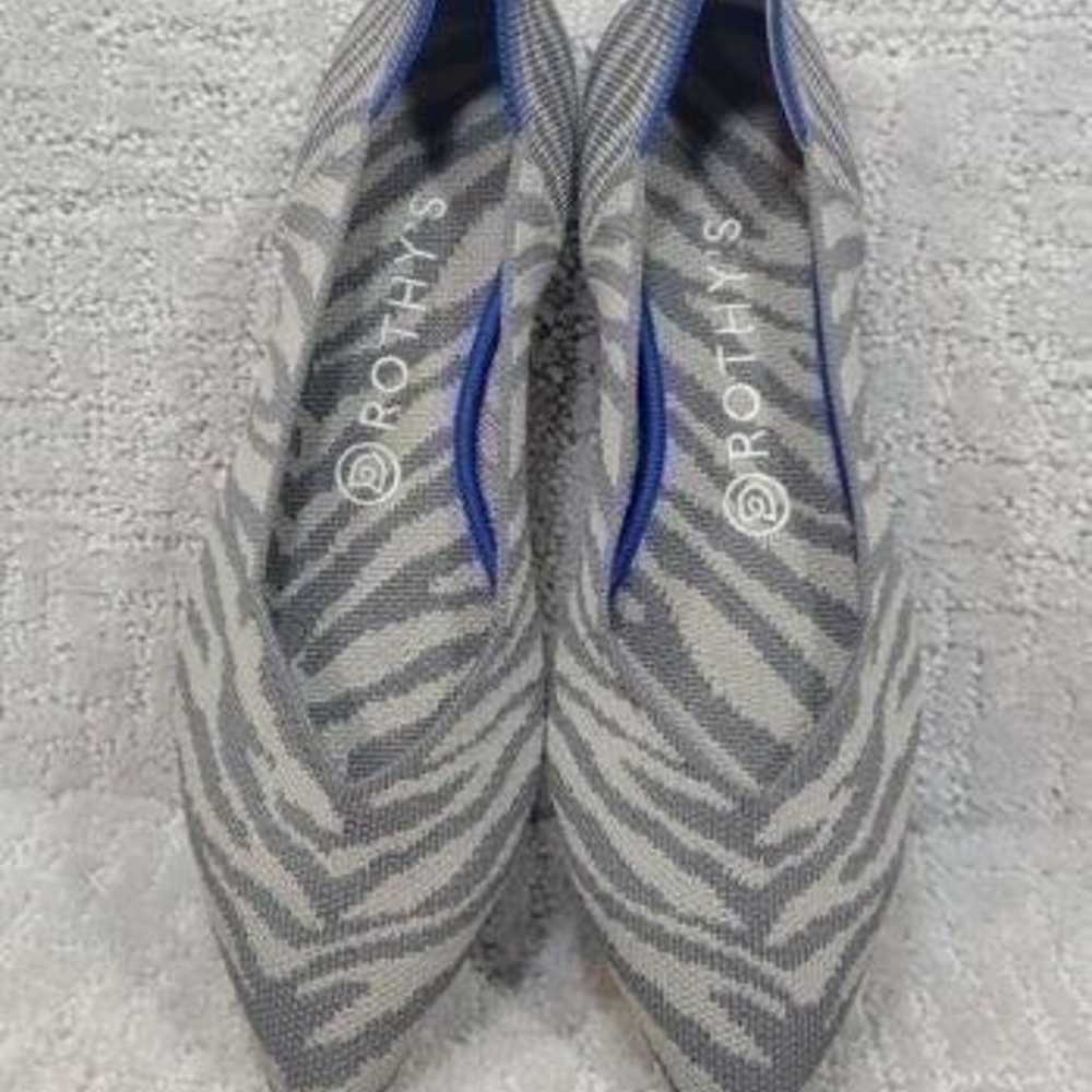 Rothy’s The Point Women's Size 10 Gray Zebra Stri… - image 2