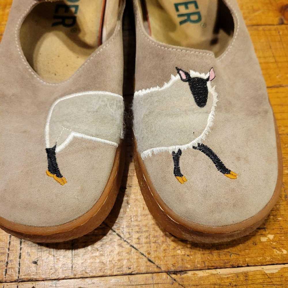 Rare CAMPER Suede Flat Shoes 39 Sheep Animal - image 6