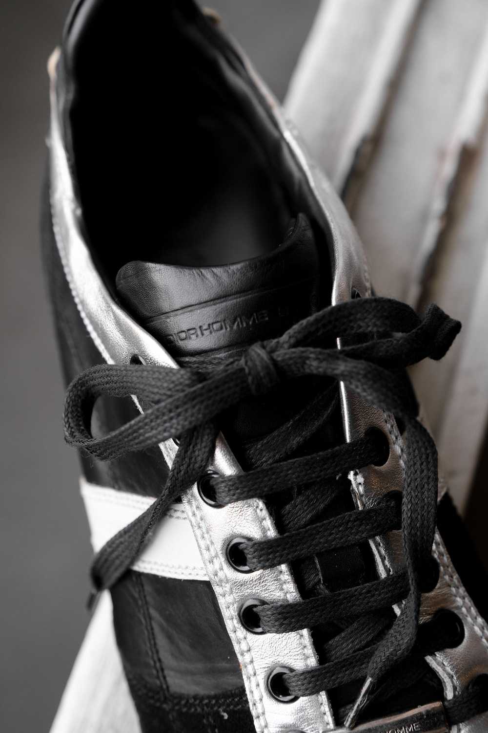 Dior DIOR HOMME Silver / Black Leather Sneakers - image 7