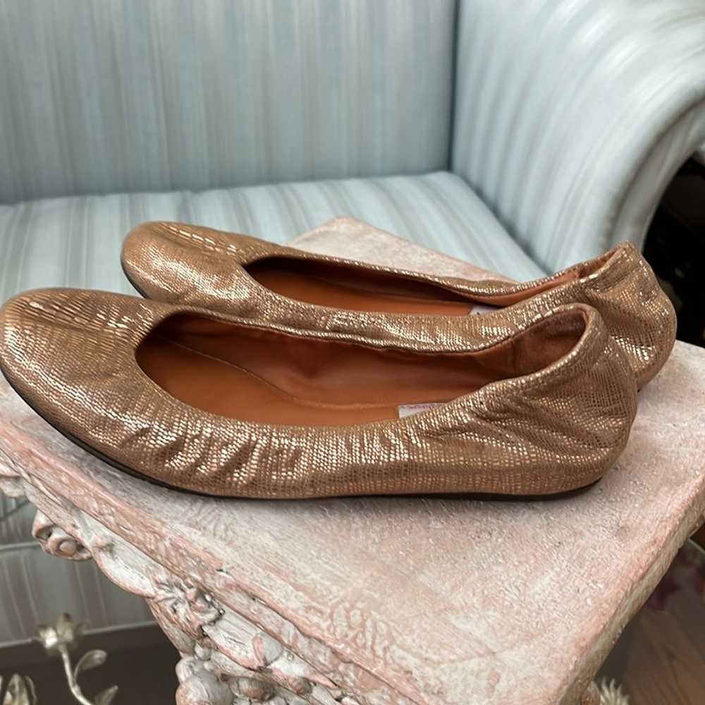 Lanvin Bronze Leather Ballet Flats - sz 6.5 - image 3