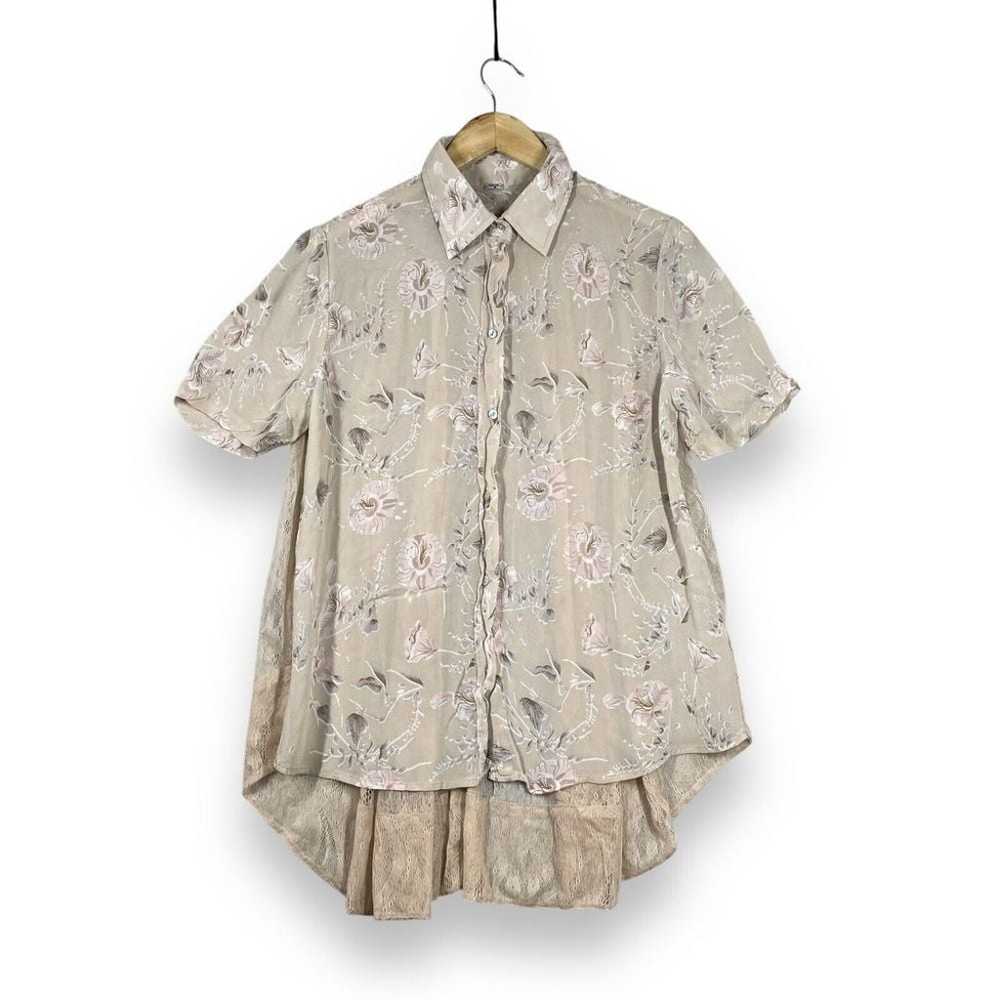 Chan Luu Button Blouse Womens Medium Brown Floral… - image 1