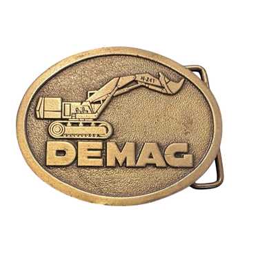 Vintage Vtg Belt Buckle Demag Cranes Hit Line Sol… - image 1