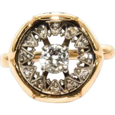 14K Gold Vintage Art Deco Style Diamond Ring