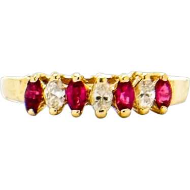 Beautiful 14k Gold Ruby and Diamond Ring