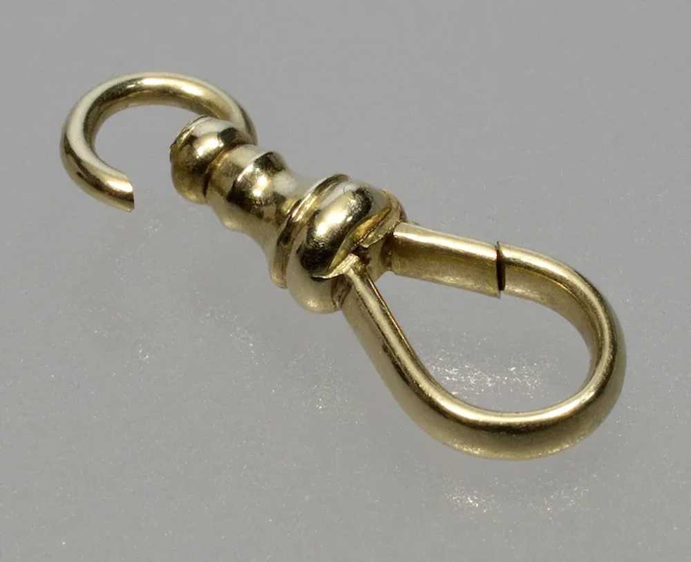 Victorian 10K Yellow Gold Dog Clip Clasp For Pock… - image 2