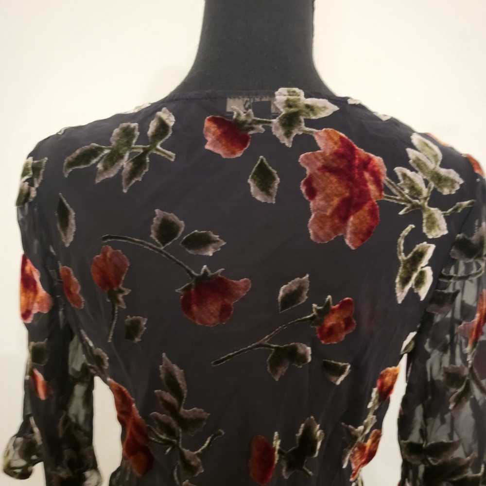 Vintage Y2K Lily Sz PM (Medium) Silk Floral Velve… - image 11