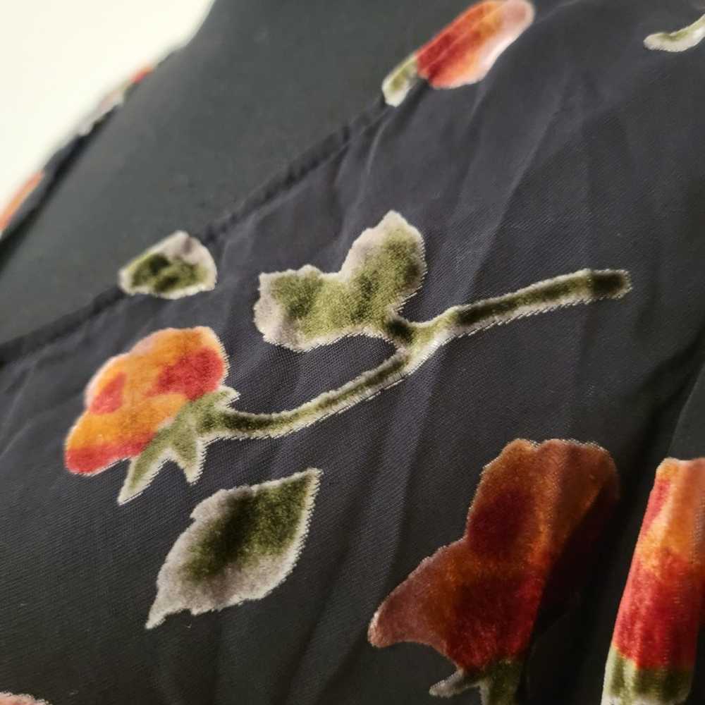 Vintage Y2K Lily Sz PM (Medium) Silk Floral Velve… - image 8