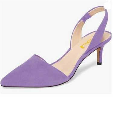 FSJ Orchid High Heels Pointed Toe Slingback Sanda… - image 1