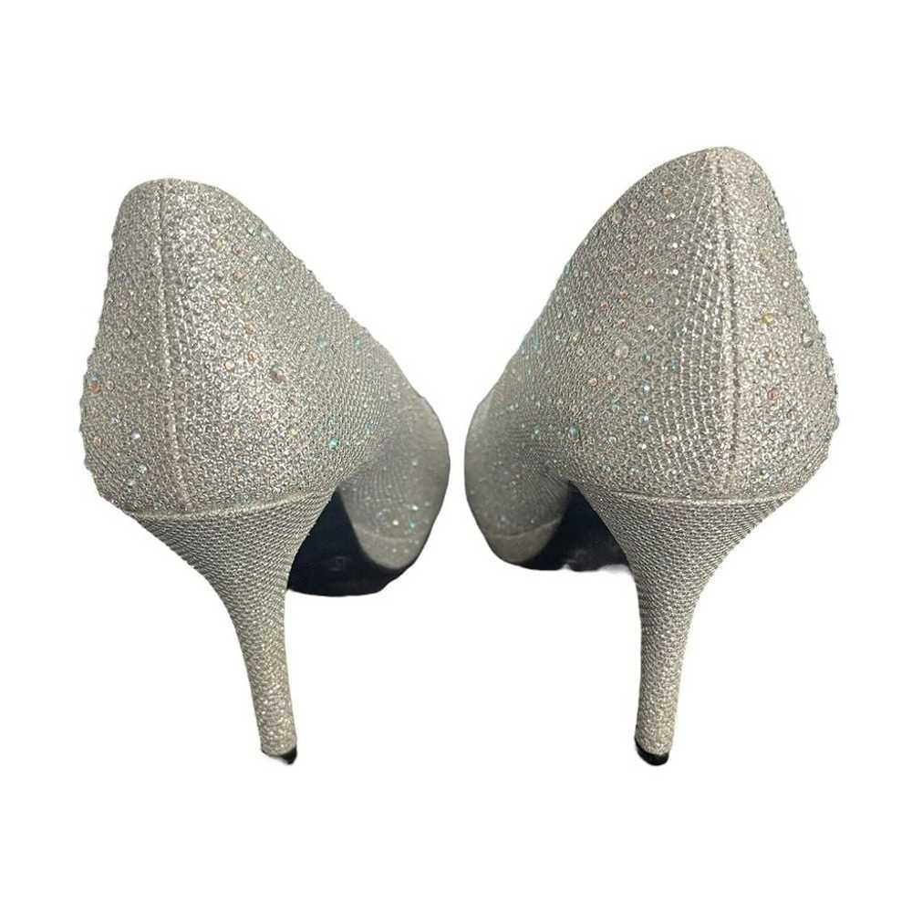 Womens Hot Tomato Silver Sparkle Bling Heels 8.5 … - image 7